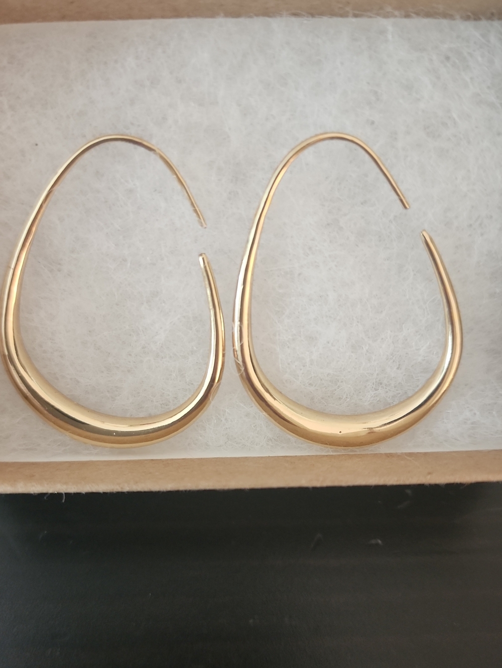 1.5" Gold Hoop Teardrop Earrings - Women Jewelry